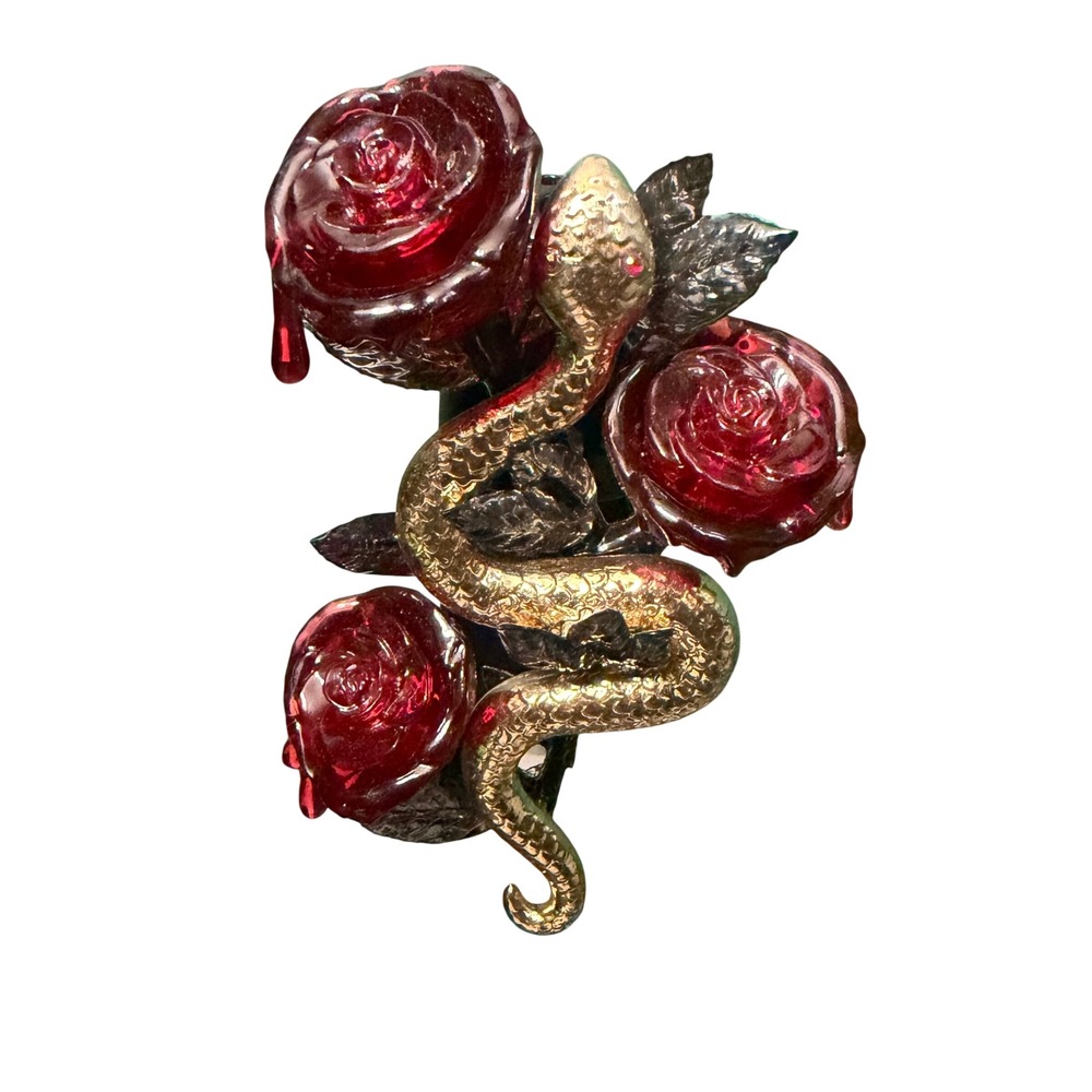 Bath & Body Works Wallflowers Plug Gold Snake Dripping Red Roses Gothic Decor